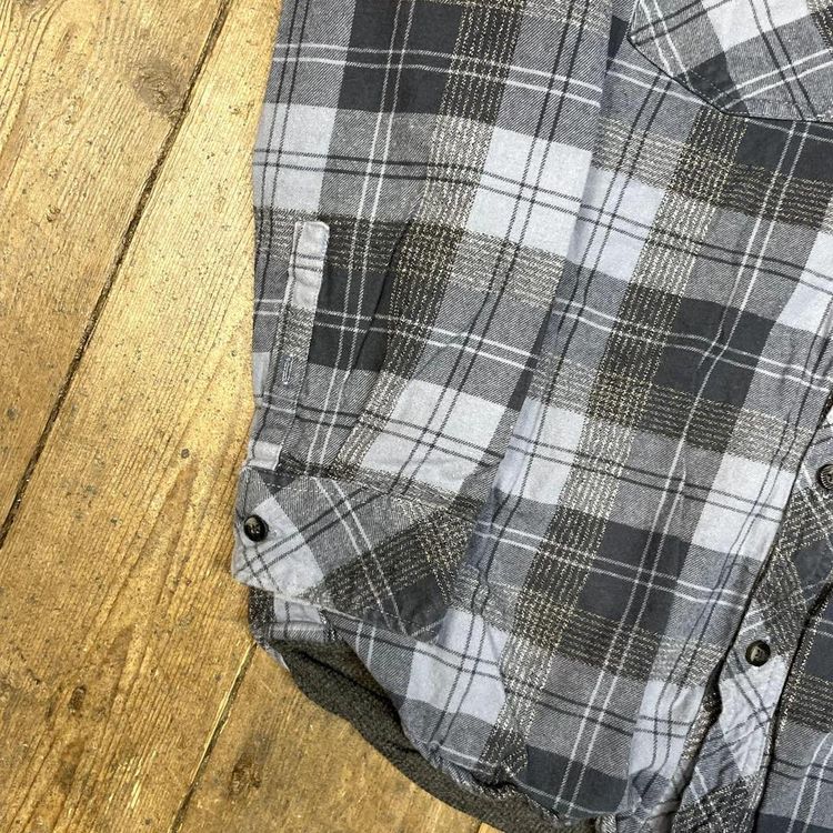 Vintage Over Shirt Checkered USA 90s Button Up Collared Top, Blue, Mens Large image 6