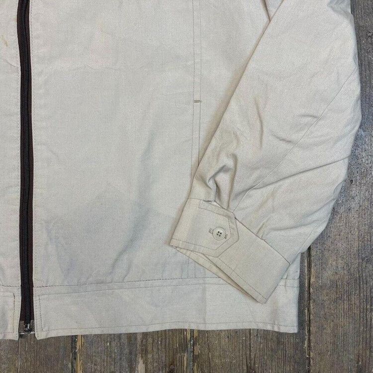 London FOG Harrington Jacket Full Zip Vintage Collared Coat, Beige, Mens XL image 5
