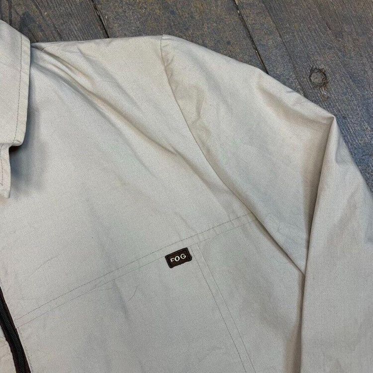 London FOG Harrington Jacket Full Zip Vintage Collared Coat, Beige, Mens XL image 4