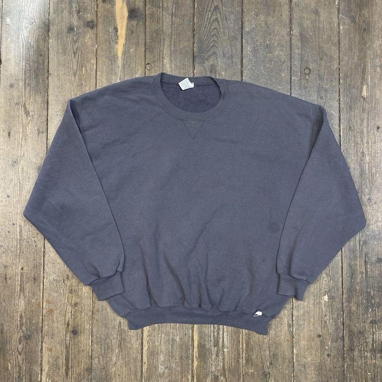 Russell Athletic Sweatshirt Pull Over Blank Sports Jumper, Grey 2XL