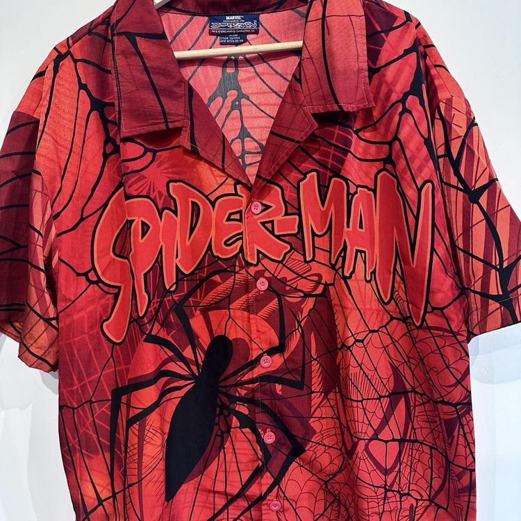 Vintage 2002 Marvel Spider-Man all over print shirt 2