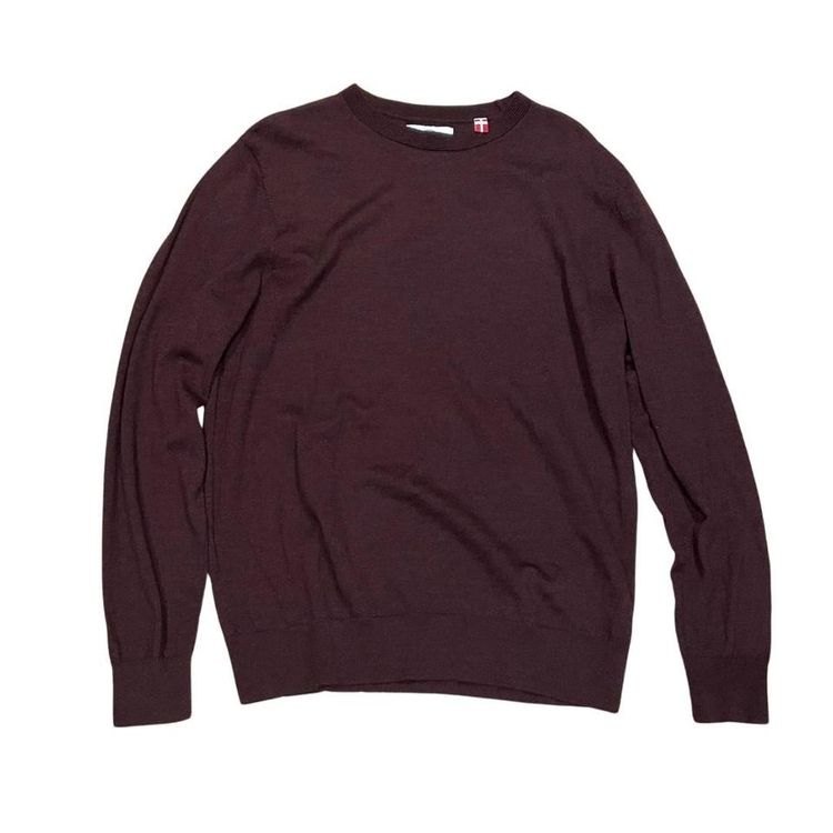 Kronstadt maroon crew neck merino wooo sweater L/XL