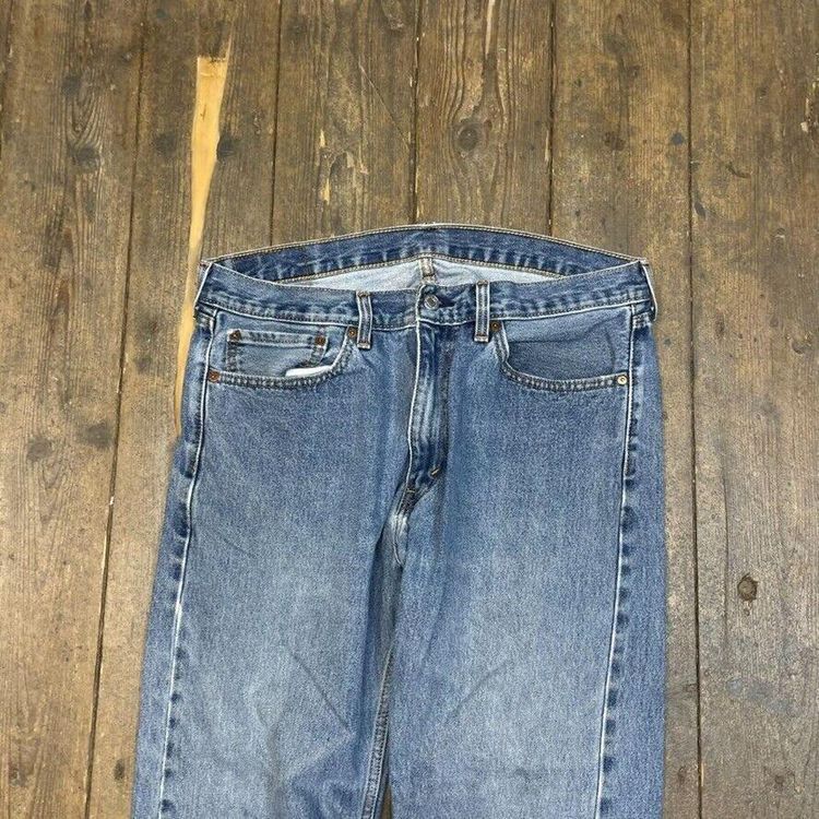 Levis 505 Jeans 90s Denim USA Vintage Pants Trousers, Washed Blue, Mens 36 image 3