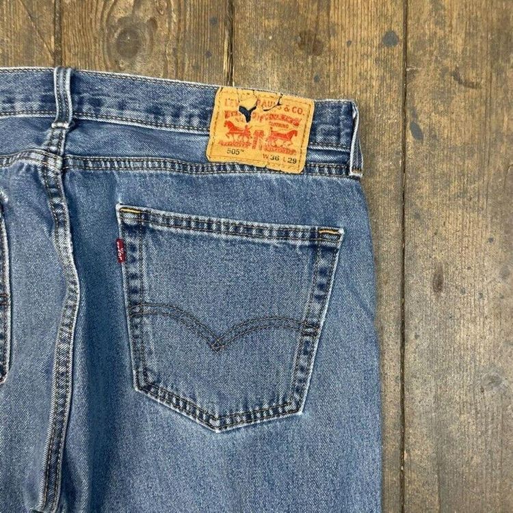 Levis 505 Jeans 90s Denim USA Vintage Pants Trousers, Washed Blue, Mens 36 image 6