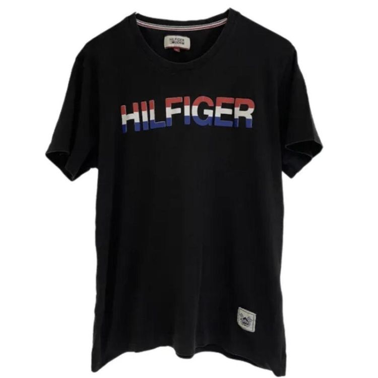 Tommy Hilfiger Tommy Hilfiger Denim Y2K Spellout Big Logo T-Shirt Black Mens Medium Crew Neck. product image