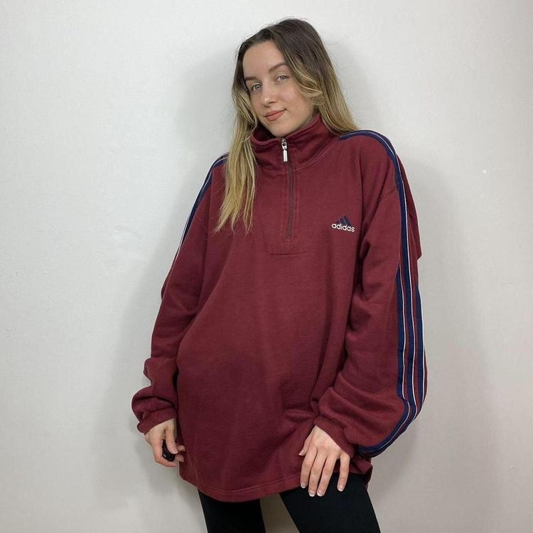 Burgundy Adidas Quarter Zip