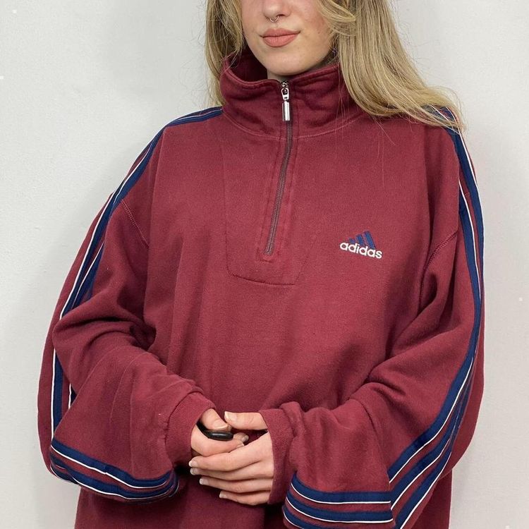 Burgundy Adidas Quarter Zip 2