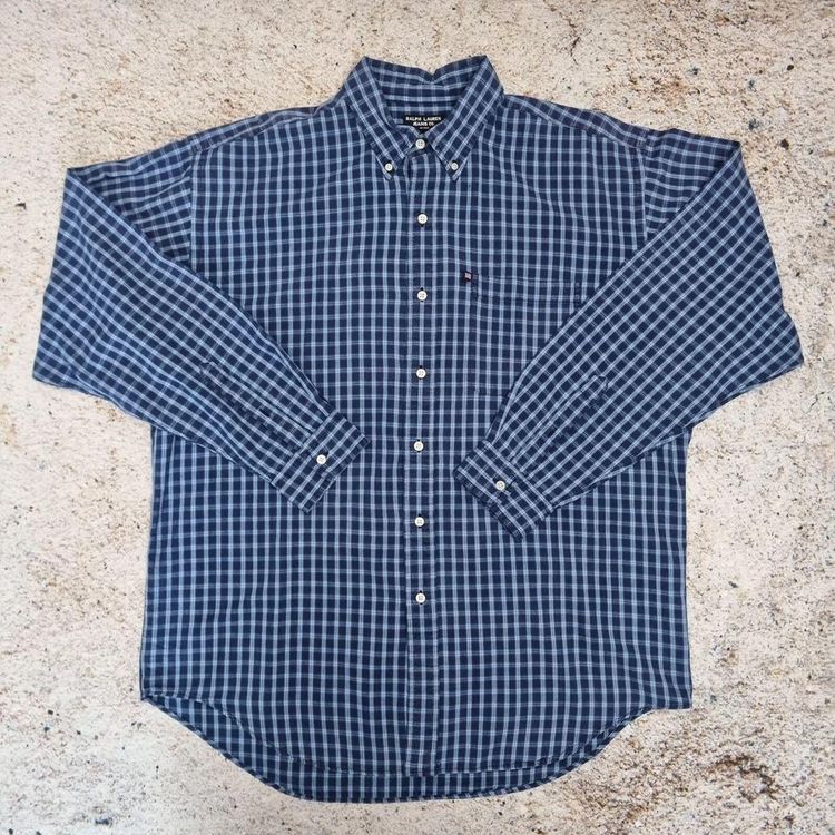 Ralph Lauren Jeans Co. OXFORD SHIRT CHECK PLAID VINTAGE - Blue - Size L