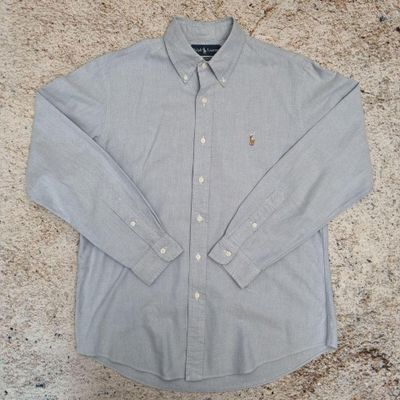 Ralph Lauren OXFORD SHIRT CUSTOM FIT PLAIN - Blue - Size L