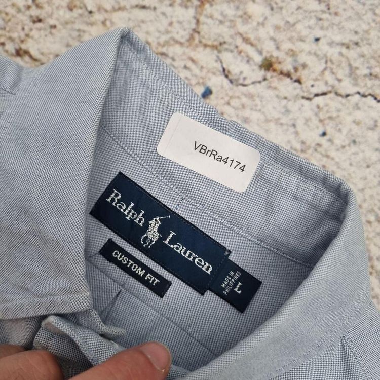 Ralph Lauren OXFORD SHIRT CUSTOM FIT PLAIN  - Blue - Size L image 3
