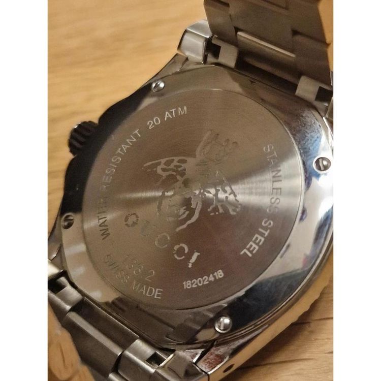 Gucci Dive 45mm Black Dial Multi Colour Steel Case Bracelet Watch image 6