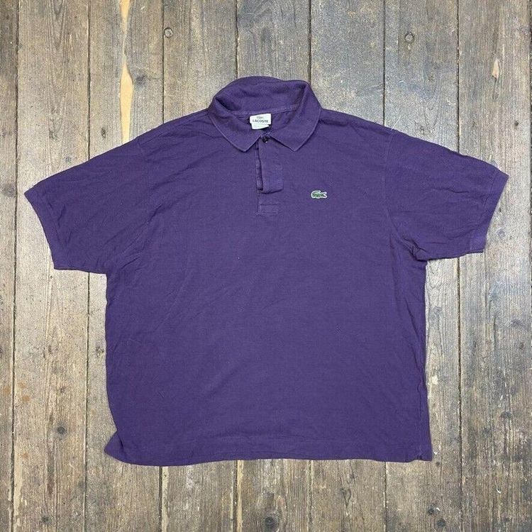 Lacoste Polo Shirt Y2K Vintage Short Sleeve Top, Purple, Mens 2XL image 1