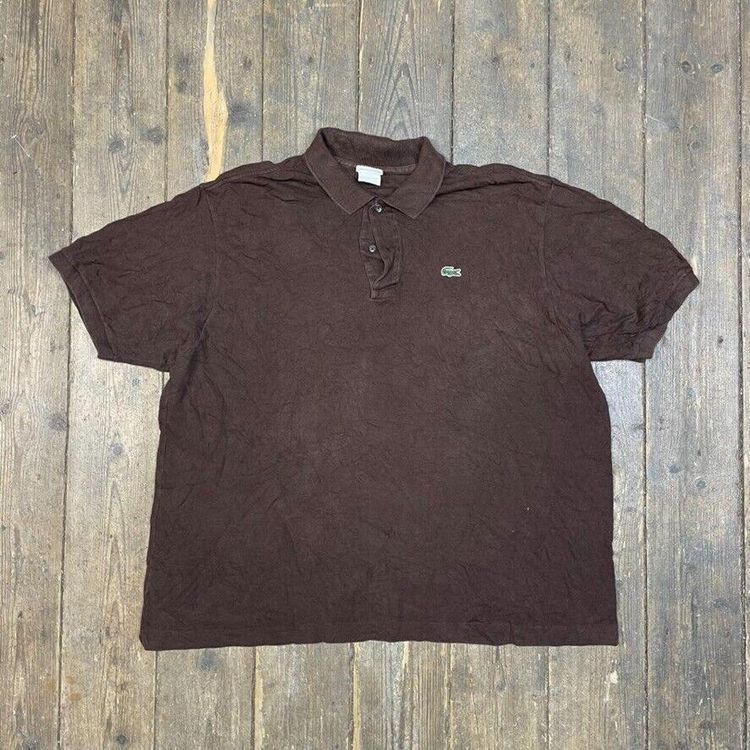 Lacoste Polo Shirt Y2K Vintage Short Sleeve Top, Brown, Mens 2XL image 1
