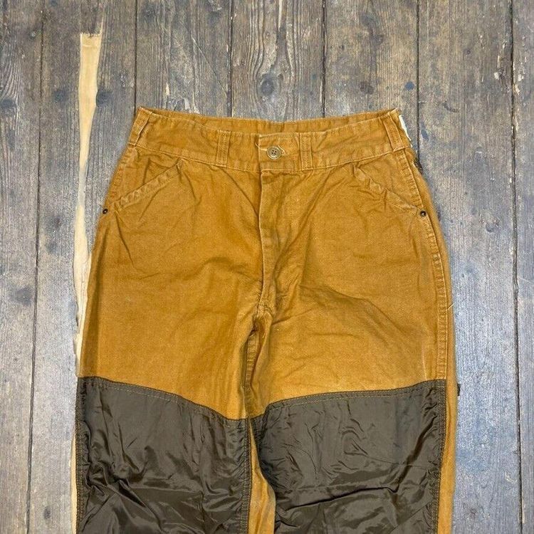 Vintage Carpenter Trousers Straight Leg Double Knee Workwear Pants, Tan Mens 32 image 3