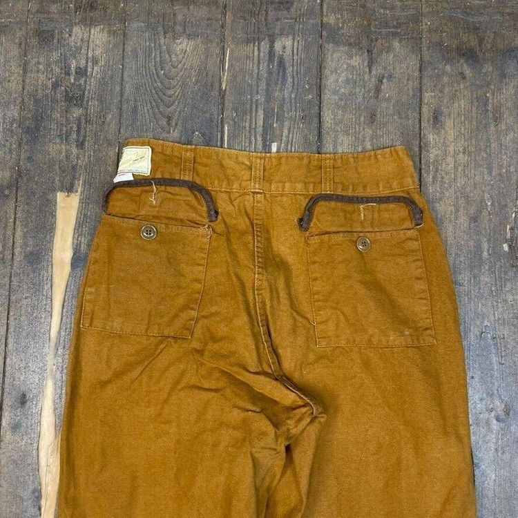 Vintage Carpenter Trousers Straight Leg Double Knee Workwear Pants, Tan Mens 32 image 6