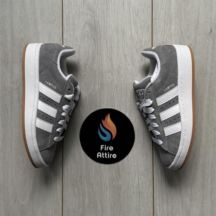 Adidas Campus GS Grey White - UK 3, 4, 4.5, 5 & 5.5