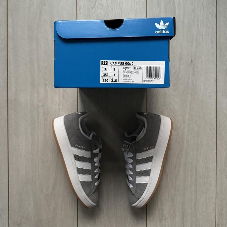 Adidas Campus GS Grey White - UK 3, 4, 4.5, 5 & 5.5 imagen 4