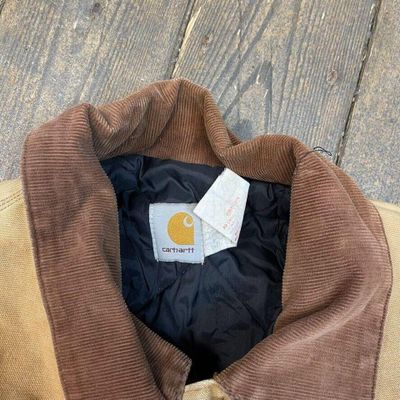 Carhartt Detroit Jacket Quilt Lined Vintage Workwear Coat, Beige, Mens 3XL 7