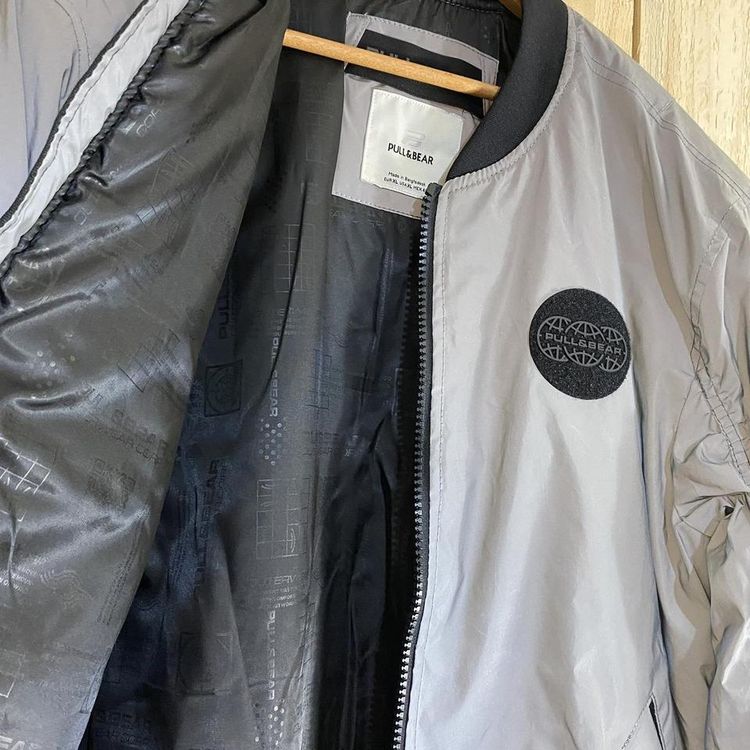 Pull & Bear puffer bomber jacket image 4