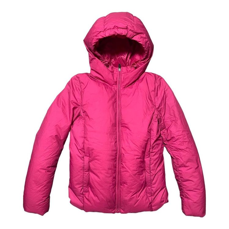 UNIQLO UNIQLO Puffer Down Jacket Pink Womens Hooded Lightweight Windproof Size Large product image