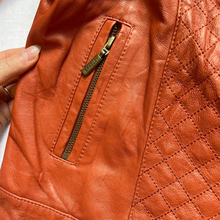 Y2K Bradley Bayou Rust Women'S Leather Jacket imagen 10
