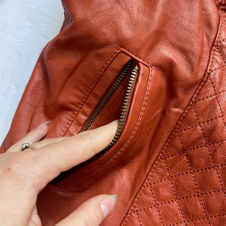 Y2K Bradley Bayou Rust Women'S Leather Jacket imagen 8