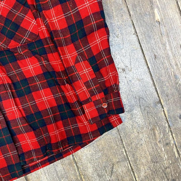 Pendleton Shirt Checkered Long Sleeve Flannel Button Up, Red, Womens Large 5