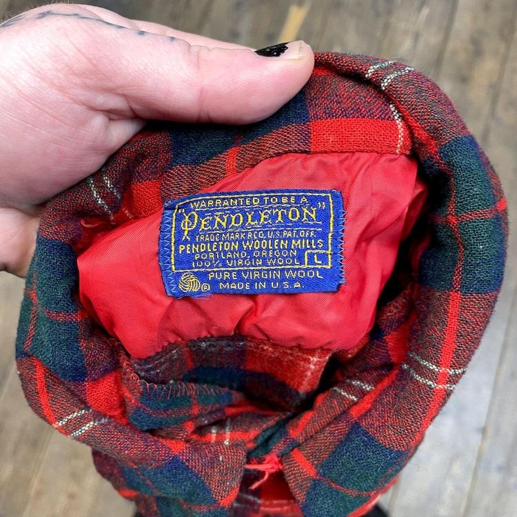 Pendleton Shirt Checkered Long Sleeve Flannel Button Up, Red, Womens Large 7