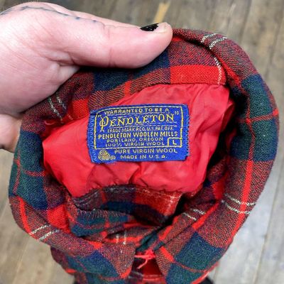 Pendleton Shirt Checkered Long Sleeve Flannel Button Up, Red, Womens Large 7