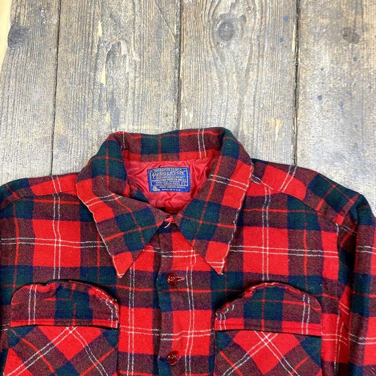 Pendleton Shirt Checkered Long Sleeve Flannel Button Up, Red, Womens Large 6