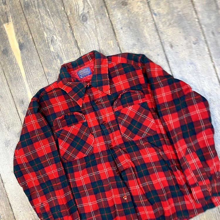 Pendleton Shirt Checkered Long Sleeve Flannel Button Up, Red, Womens Large 3