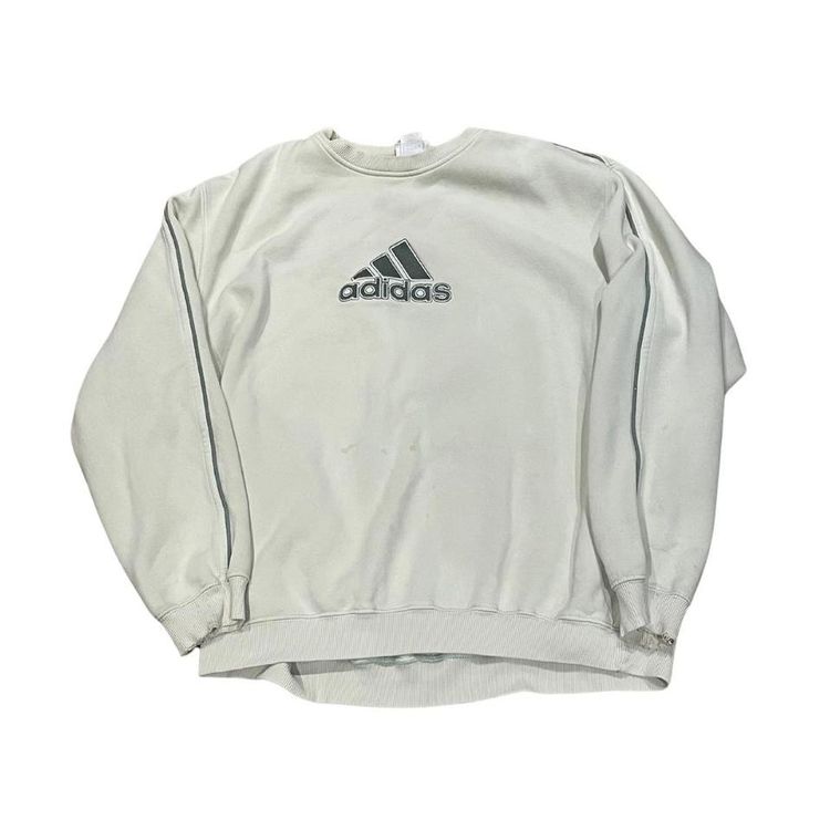 90s Adidas Spellout beige sweatshirt L/XL