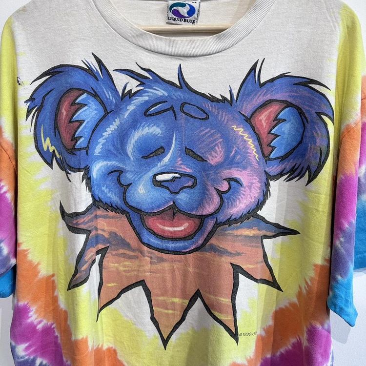 Vintage 1999 grateful dead tie dye liquid blue T-shirt image 2