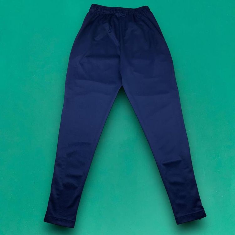 Adidas Embroidered Spellout Logo Joggers Trackies Tech Slim Sweatpants Zip Pockets Blue S image 6