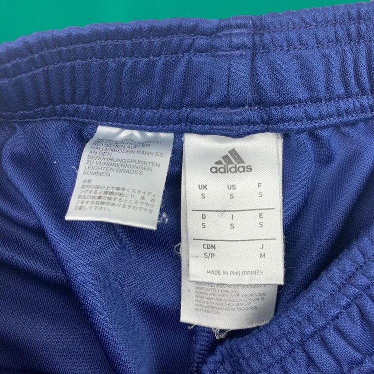 Adidas Embroidered Spellout Logo Joggers Trackies Tech Slim Sweatpants Zip Pockets Blue S image 5