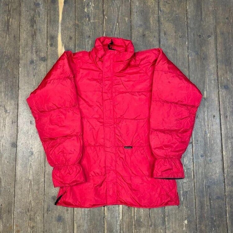Marmot Puffer Coat Vintage Down Feather Gore Tex Parka Jacket, Red, Mens Medium