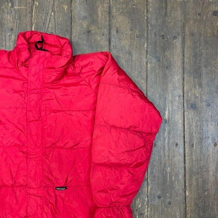 Marmot Puffer Coat Vintage Down Feather Gore Tex Parka Jacket, Red, Mens Medium 2