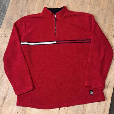 Vintage Tommy Hilfiger Fluffy Embroidered Quarter Zip Fleece