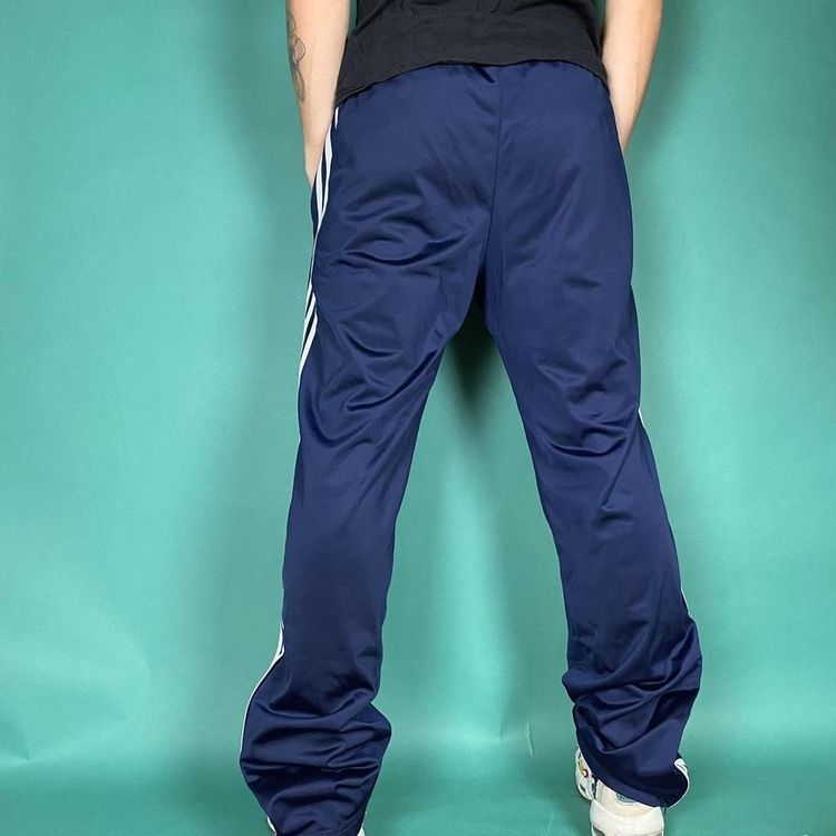 Y2K adidas soft shell joggers tracksuit bottoms navy. imagen 4