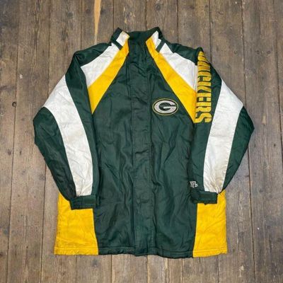 NFL Rain Jacket Green Bay Packers Fleece Lined Sports, Coat, Green, Mens Large 1