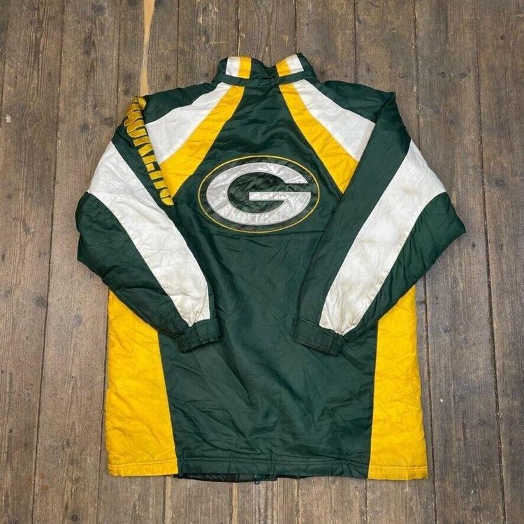 NFL Rain Jacket Green Bay Packers Fleece Lined Sports, Coat, Green, Mens Large 2