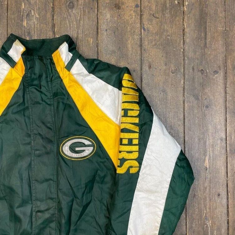 NFL Rain Jacket Green Bay Packers Fleece Lined Sports, Coat, Green, Mens Large 3