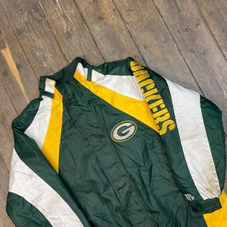 NFL Rain Jacket Green Bay Packers Fleece Lined Sports, Coat, Green, Mens Large 4