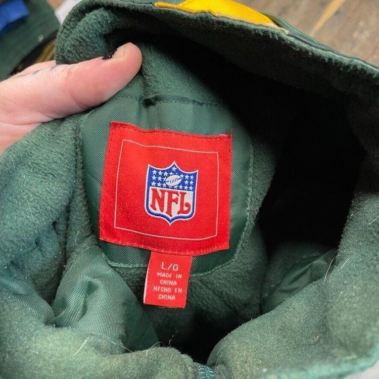 NFL Rain Jacket Green Bay Packers Fleece Lined Sports, Coat, Green, Mens Large 7