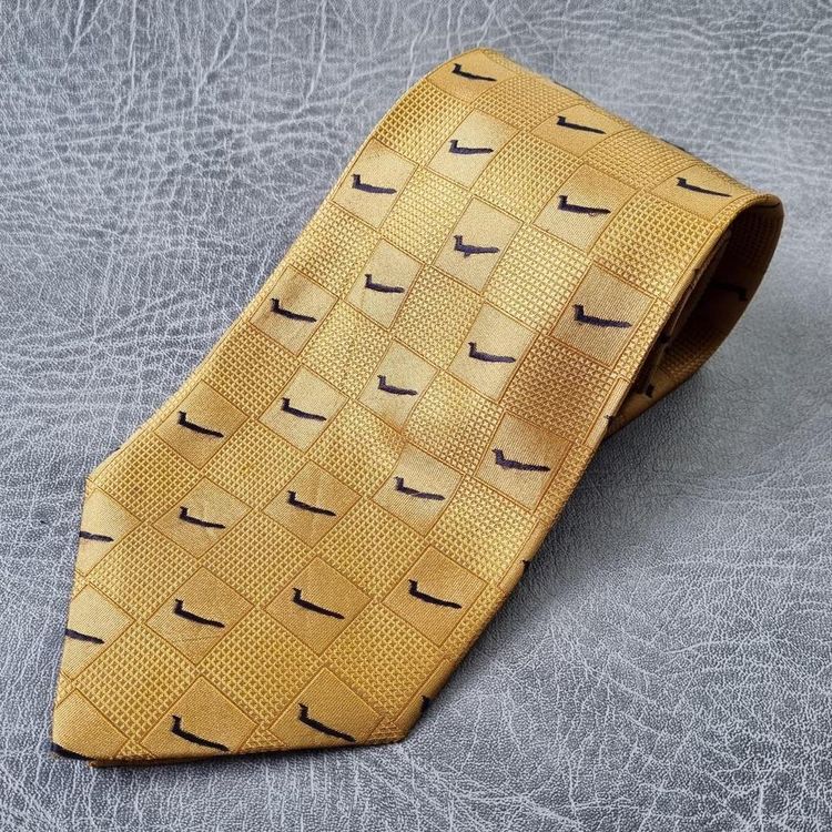 Vintage Swoosh Tie Hand Made Mens Tie Necktie Retro SILK 80s - RARE image 1