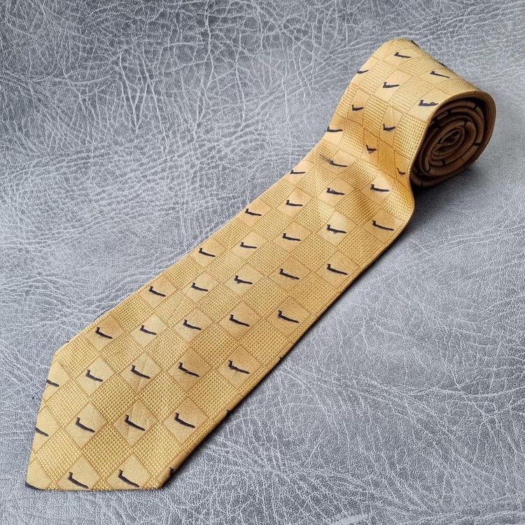 Vintage Swoosh Tie Hand Made Mens Tie Necktie Retro SILK 80s - RARE image 2