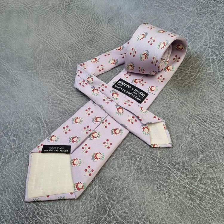 Vintage HANDMADE Mens Tie Pierre Cardin Necktie Retro SILK Y2K 2