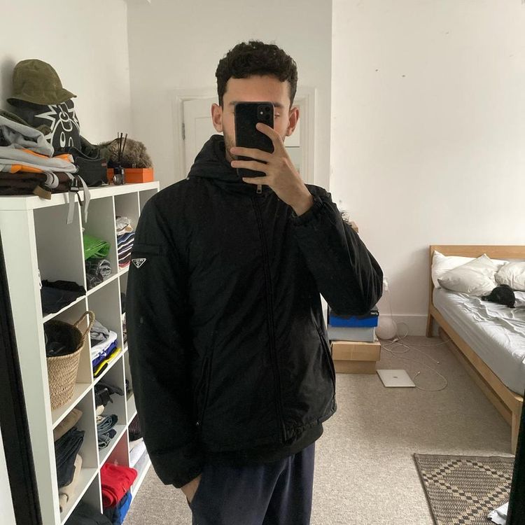 Prada Milano Quilted Reversible Puffer Jacket (Black/Grey) image 8
