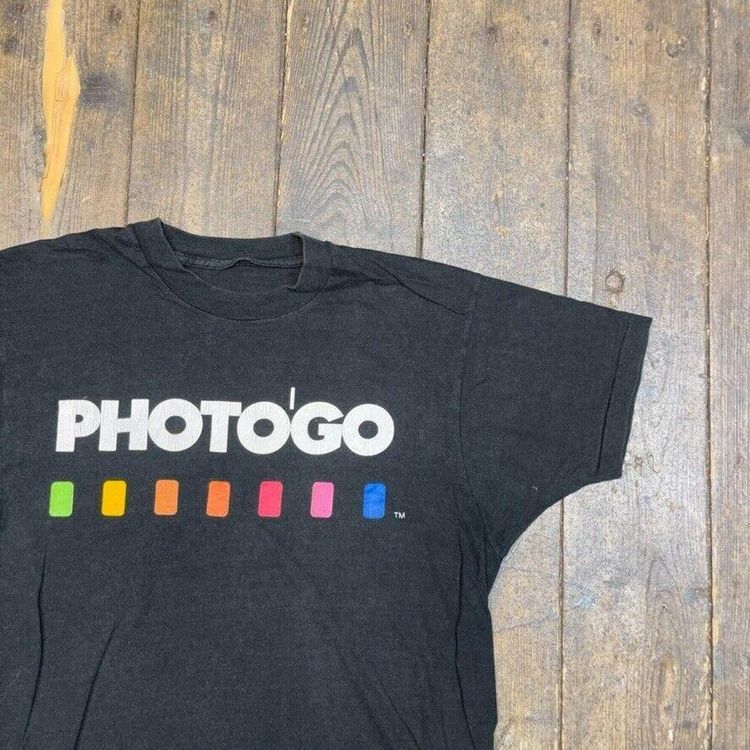 Vintage Photo'Go T-Shirt World Tour Graphic Single Stitch Tee, Black, Mens Large image 3