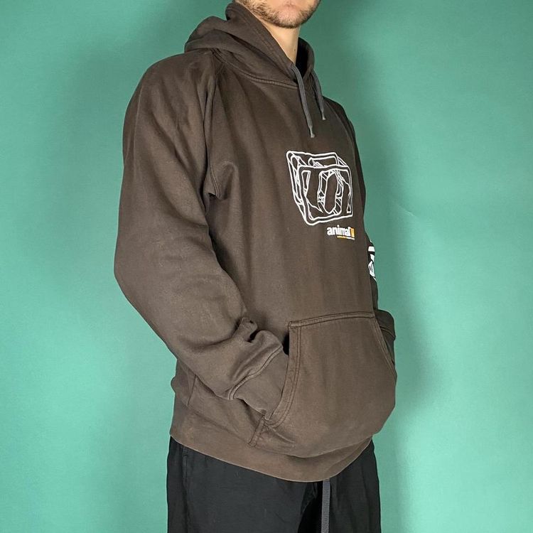 Vintage y2k animal embroidered hoodie brown. image 2